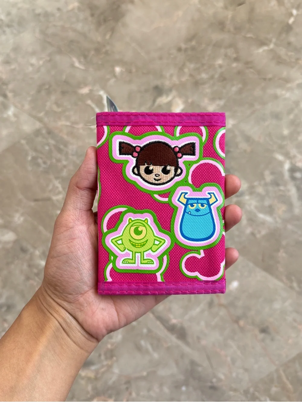 Kids Pink Monsters Inc. Wallet with Character Patches